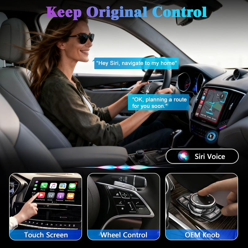 LULEENEMO محول وايرلس CarPlay 2026 - ترقية من CarPlay السلكي إلى وايرلس، تصميم Mini USB للسيارات مع موصل Apple CarPlay السلكي المدمج وسهل الاستخدام مع اتصال سريع ومستقر Car Play لهواتف iPhone - Image 4